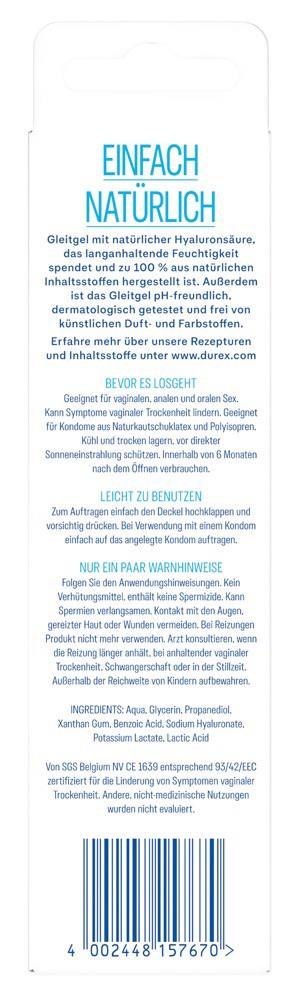 Durex Naturals Gel Extra 100ml Durex Naturals Gel Extra 100ml