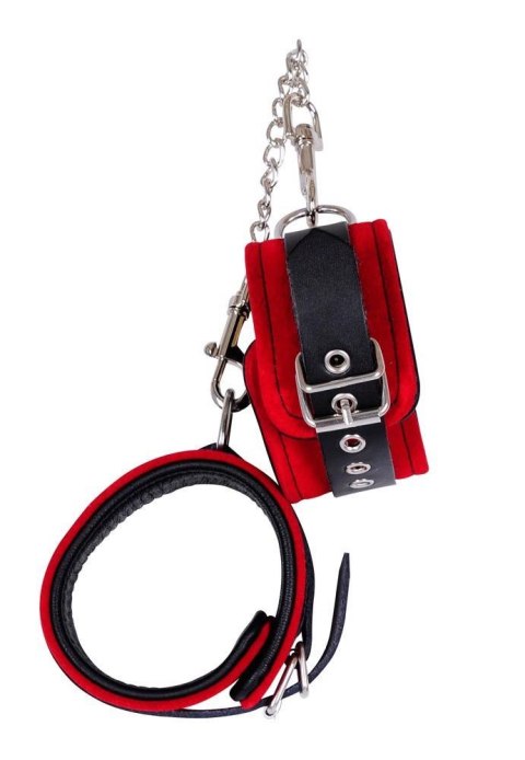 Leather Ankle Cuffs red Leather Ankle Cuffs red